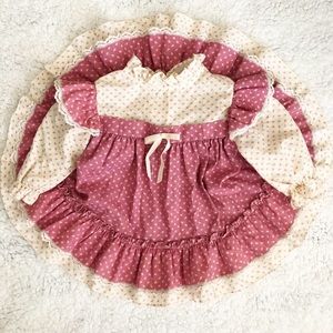 Vintage full circle attached pinafore dress